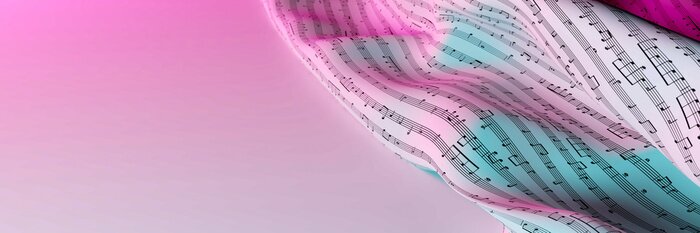 Fototapete Noten auf buntem Hintergrund