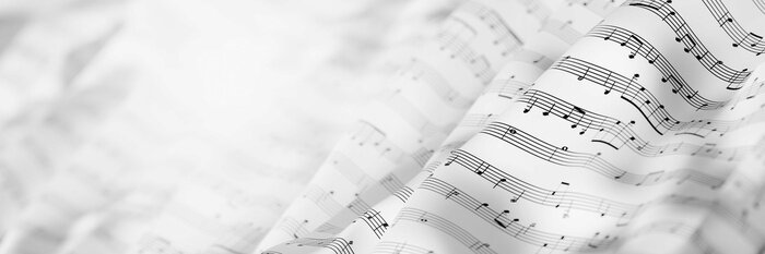 Fototapete Noten auf den fünf Notenlinien