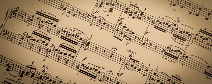 Fototapete Notenblatt Vintage