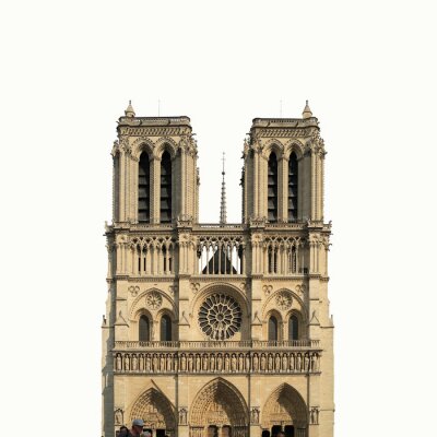 Fototapete Notre-Dame auf weißem Hintergrund