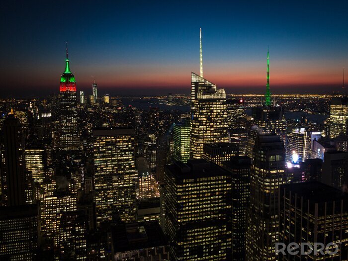 Fototapete NY bei Dämmerung