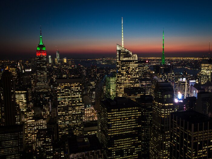 Fototapete NY bei Dämmerung