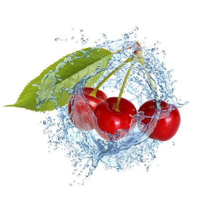 Obst mit Blatt im Wasser