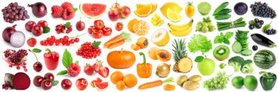 Obst und Gemüse nach Farben geordnet
