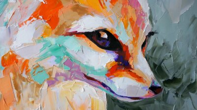 Ölporträt eines Fuchses