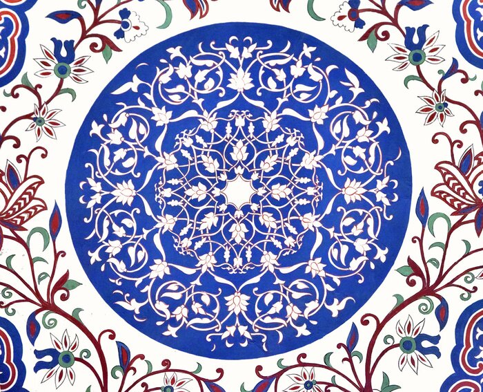Fototapete Östliches Mosaik im Blauton