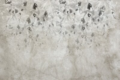 Fototapete Olivenbaum auf strukturiertem grauem Hintergrund