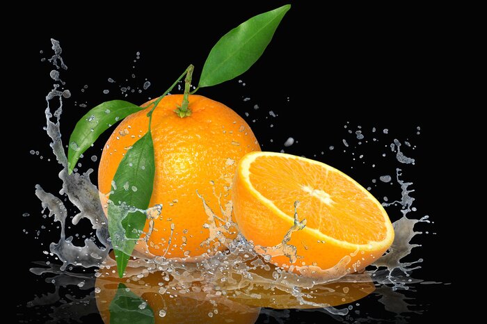 Fototapete Orange auf schwarzem Hintergrund