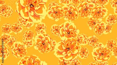 Fototapete Orangefarbenes Blumenmuster