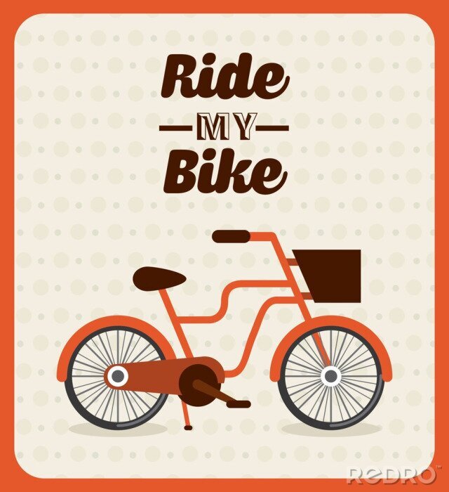 Fototapete Orangefarbenes Fahrrad-Motiv