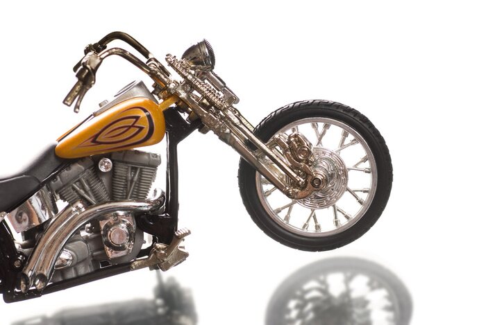 Fototapete orangefarbenes Motorrad im Hintergrund