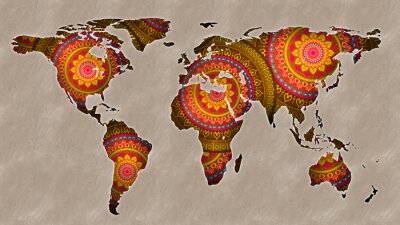 Fototapete Orientalische Weltkarte