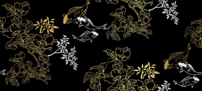 Fototapete Orientalisches Koi-Karpfen-Motiv