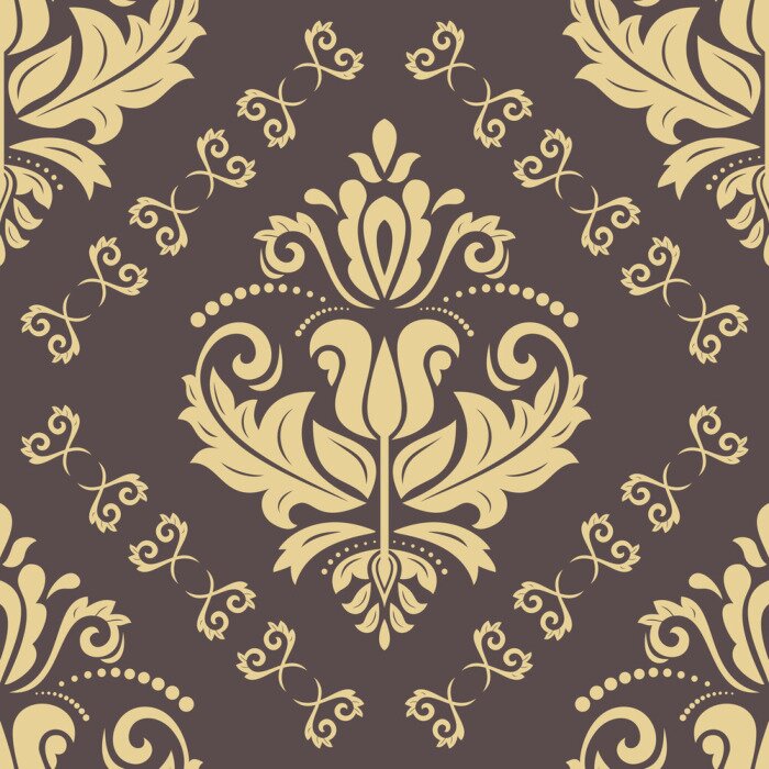 Fototapete Orientalisches Muster auf braunem Hintergrund