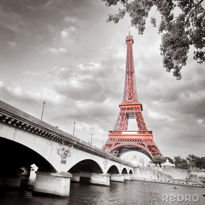 Fototapete Originelle Architektur und Farben des Eiffelturms