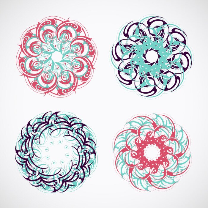 Fototapete Ornament blumen abstrakte Kreise