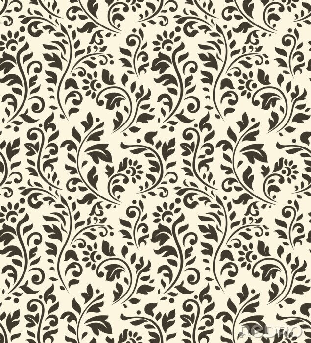 Fototapete Ornament und Blätter