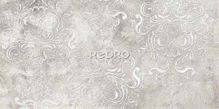 Fototapete Ornamentale Muster auf einer Betonwand