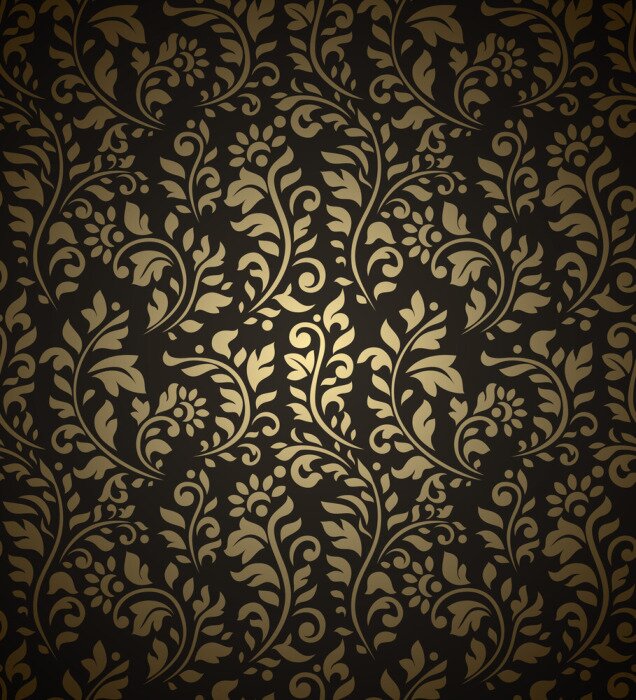 Fototapete Ornamente von verdrehten Weinleseblumen