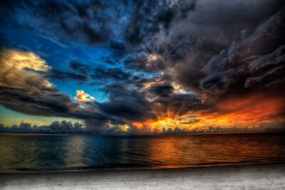 Fototapete Ozean Wolken und Sonnenuntergang