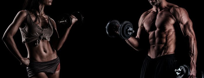 Fototapete Paar beim Fitnesstrainieren