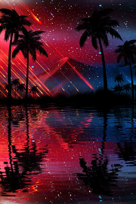 Fototapete Palmen auf dem grafischen Thema