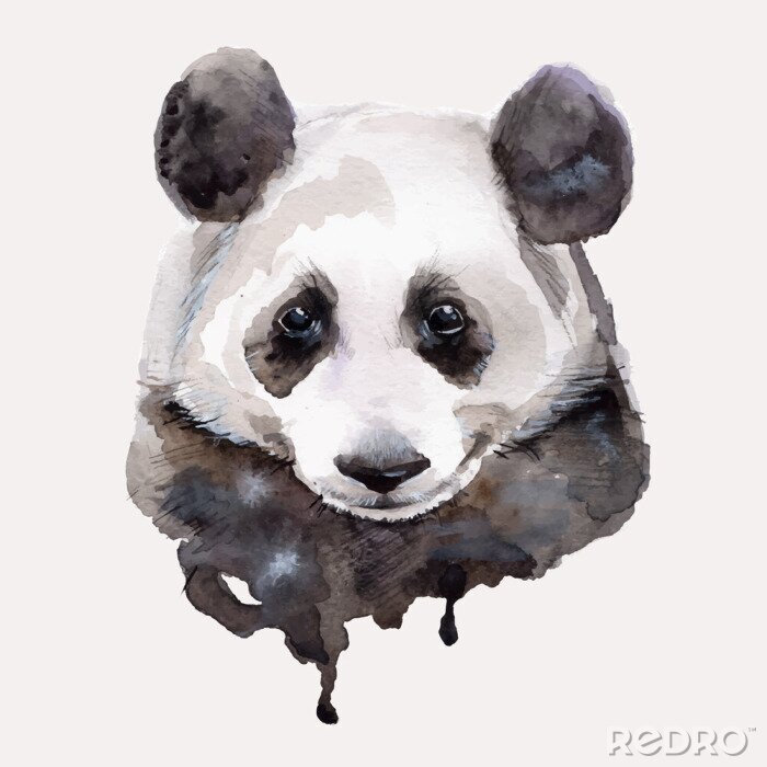 Fototapete Panda 3d gemalt mit Farben