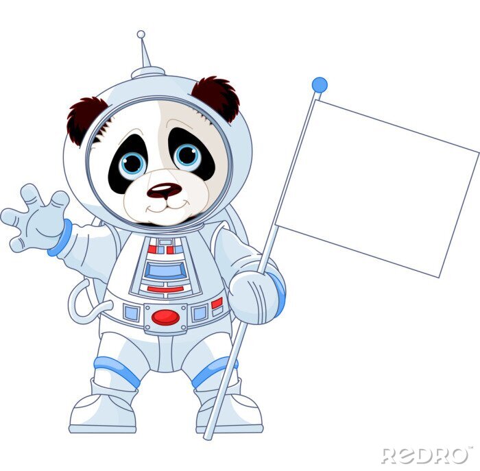 Fototapete Panda als astronaut verkleidet