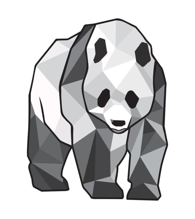 Fototapete Panda im geometrischen stil