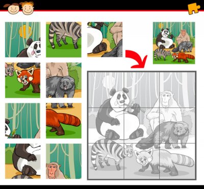 Fototapete Panda puzzle
