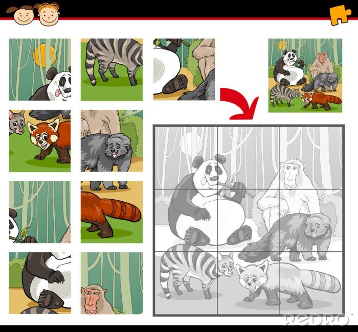 Fototapete Panda puzzle