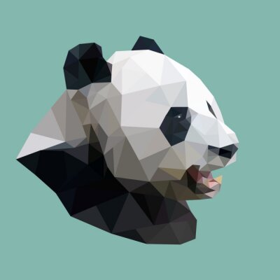 Pandabär in geometrischer Illustration