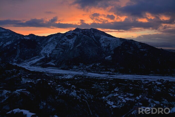 Fototapete Panorama Berge im Winter