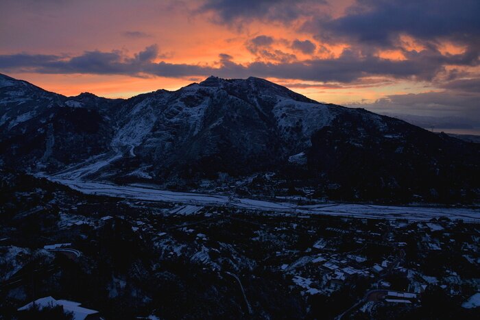 Fototapete Panorama Berge im Winter
