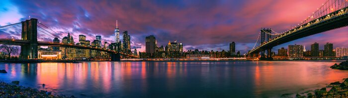 Fototapete Panorama Blick auf Brooklyn Bridge