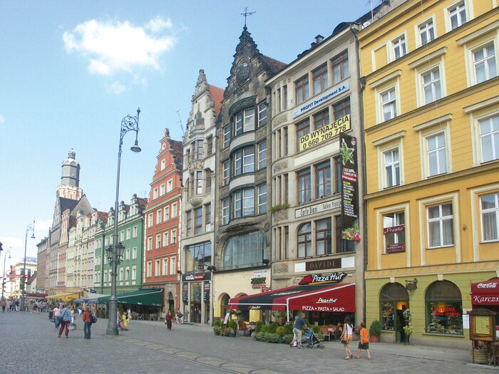 Fototapete Panorama der alten renovierten Gebäude