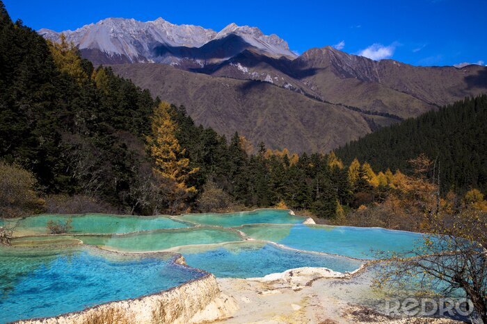 Fototapete Panorama der Berge in Asien