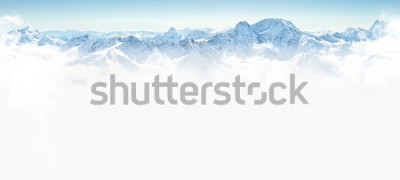 Fototapete Panorama der Berge mit Schnee