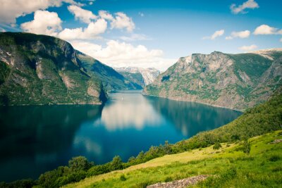 Fototapete Panorama der Fjorde in Norwegen