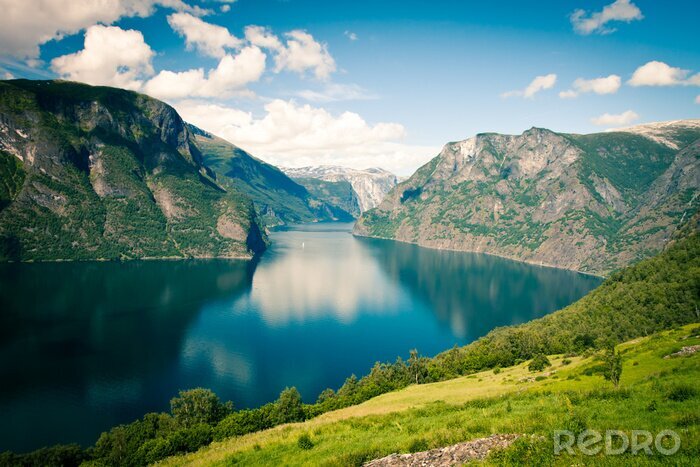 Fototapete Panorama der Fjorde in Norwegen