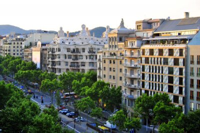 Fototapete Panorama der Gebäude in Barcelona