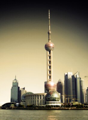 Fototapete Panorama der Gebäude in Shanghai