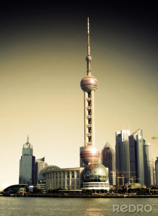 Fototapete Panorama der Gebäude in Shanghai