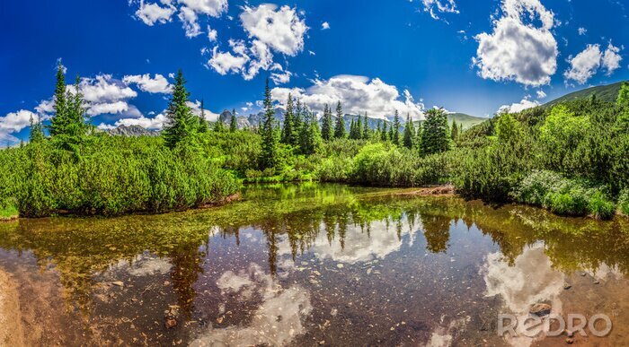 Fototapete Panorama der kleinen See in der Tatra Berge