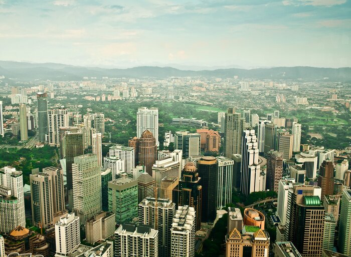 Fototapete Panorama der Kleinstadt