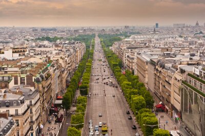 Fototapete Panorama der Straße in Paris