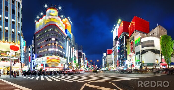 Fototapete Panorama der Straße in Tokio