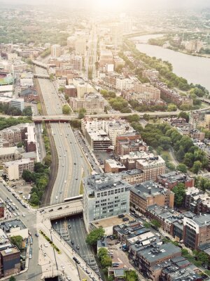 Fototapete Panorama der Straßen von Boston