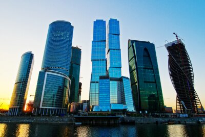 Fototapete Panorama der Wolkenkratzer in Moskau
