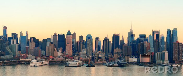 Fototapete Panorama der Wolkenkratzer in NY